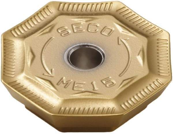 Seco - OFER070405 ME15 Grade F40M Carbide Milling Insert - TiAlN/TiN Finish, 0.18" Thick, 0.706" Inscribed Circle - Caliber Tooling