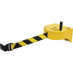 Tensator - 5-1/2" High x 8-1/2" Long x 9" Wide Retractable Barrier Belt - Yellow Powdercoat Finish, Yellow, Use with Wall Mount - Caliber Tooling