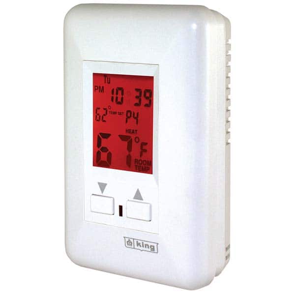 Thermostats; Thermostat Type: Line Voltage Wall Thermostat; Style: Line Voltage Wall Thermostat; Minimum Temperature (F): 44.0  ™F; 44.000; Maximum Temperature: 95.0  ™F; Maximum Temperature (F): 95.000; Minimum Voltage: 208 V; Maximum Voltage: 240 V; Amp
