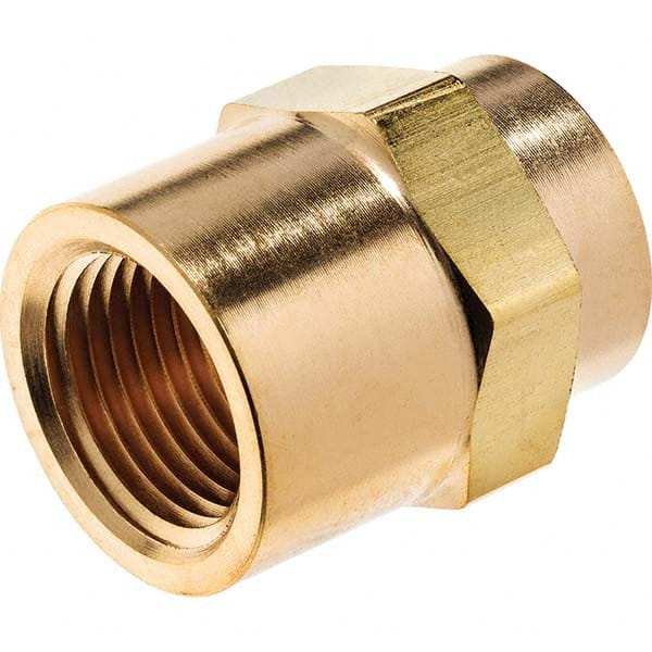 USA Sealing - 1/2 x 1/4" Brass Pipe Reducing Hex Coupling - Caliber Tooling