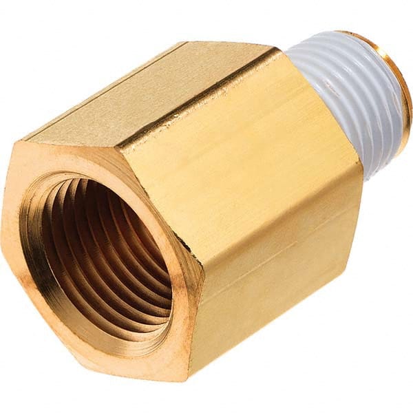 USA Sealing - 1/2 x 3/8" Brass Pipe Reducing Adapter - Caliber Tooling