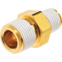 USA Sealing - 3/8 x 1/8" Brass Pipe Reducing Hex Nipple - Caliber Tooling