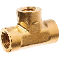 USA Sealing - 3/8" Brass Pipe Female Tee - Caliber Tooling