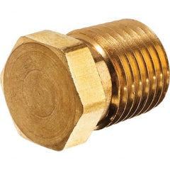 USA Sealing - 3/8" Brass Pipe Hex Head Plug - Caliber Tooling