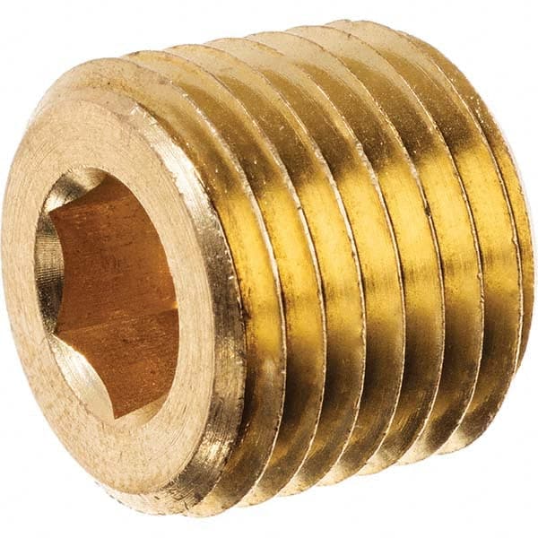 USA Sealing - 3/4" Brass Pipe Hex Socket Plug - Caliber Tooling