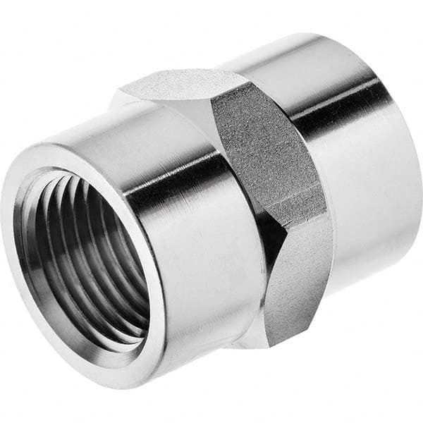 USA Sealing - 1/2" 316 Stainless Steel Pipe Hex Coupling - Caliber Tooling