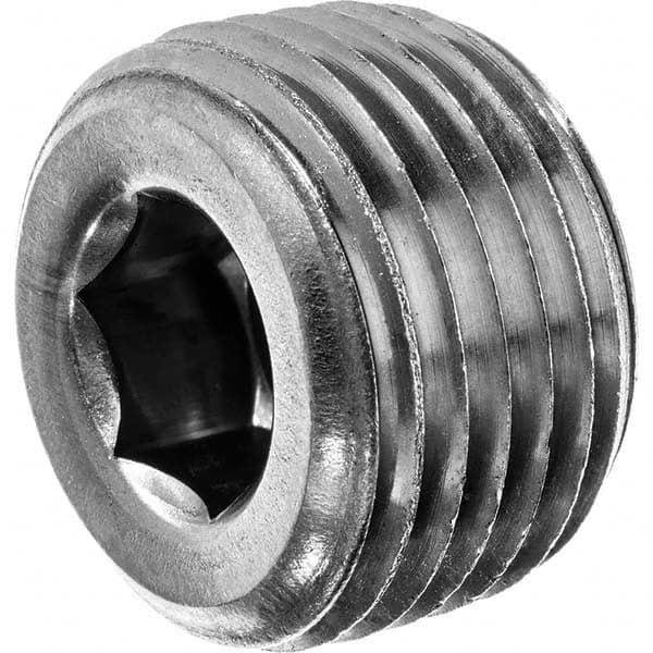 USA Sealing - 1/2" 316 Stainless Steel Pipe Hex Socket Plug - Exact Industrial Supply