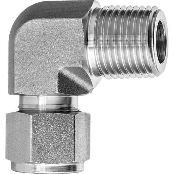 USA Sealing - Metal Compression Tube Fittings Type: Male Elbow End Connections: Comp x MNPT - Caliber Tooling