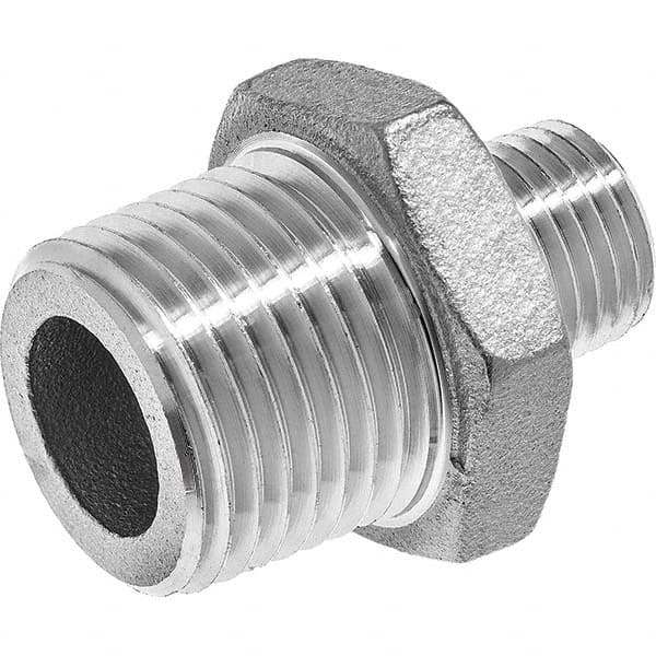 USA Sealing - 1-1/2 x 1" 304 Stainless Steel Pipe Reducing Hex Nipple - Caliber Tooling