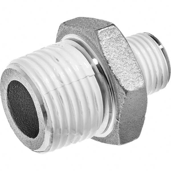 USA Sealing - 1/2 x 1/4" 304 Stainless Steel Pipe Reducing Hex Nipple - Caliber Tooling