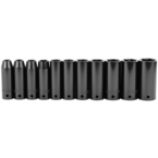 STANLEY® 1/2" Drive 11 Piece Fractional Deep Impact Socket Set – 6 Point - Caliber Tooling