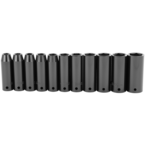 STANLEY® 1/2" Drive 11 Piece Metric Deep Impact Socket Set – 6 Point - Caliber Tooling