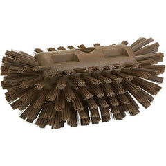 Vikan - 1-1/2" Bristle Length, Polyester Utility Scrub Brush - 8" Long x 5-1/2" Wide Head, 8" OAL, Brown, Polypropylene Block - Caliber Tooling