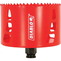 Freud - 4" Diam, 2-3/8" Cutting Depth, Hole Saw - Bi-Metal Saw, Toothed Edge - Caliber Tooling