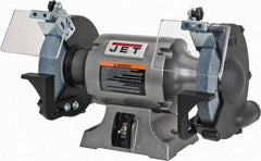 Jet - 8" Wheel Diam x 1" Wheel Width, 1 hp Grinder - 5/8" Arbor Hole Diam, 1 Phase, 3,450 Max RPM, 115 Volts - Caliber Tooling