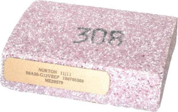 Norton - 5" Wide x 6" High x 1-1/2" Thick Grinding Segment - Ceramic, 30 Grit, Hardness G, Blue Print No. ME20579 - Caliber Tooling