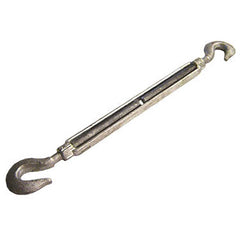 Turnbuckles; Turnbuckle Type: Hook & Hook; Working Load Limit: 400 lb; Thread Size: 1/4-4 in; Turn-up: 4 in; Closed Length: 7.94 in; Material: Steel; Finish: Galvanized