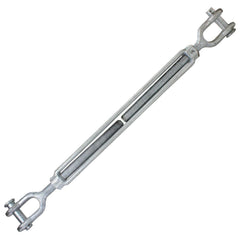 Turnbuckles; Turnbuckle Type: Jaw & Jaw; Working Load Limit: 15200 lb; Thread Size: 1-1/4-24 in; Turn-up: 24 in; Closed Length: 41.54 in; Material: Steel; Finish: Galvanized