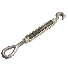Turnbuckles; Turnbuckle Type: Hook & Eye; Working Load Limit: 700 lb; Thread Size: 5/16-4.5 in; Turn-up: 4.5 in; Closed Length: 9.47 in; Material: Steel; Finish: Galvanized