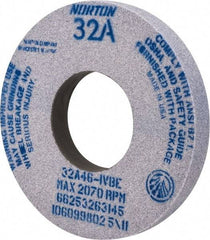 Norton - 12" Diam x 5" Hole x 1-1/2" Thick, I Hardness, 46 Grit Surface Grinding Wheel - Aluminum Oxide, Type 1, Coarse Grade, 2,070 Max RPM, Vitrified Bond, No Recess - Caliber Tooling