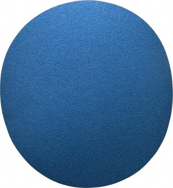 Norton - 12" Diam, 40 Grit Zirconia Alumina Adhesive PSA Disc - Very Coarse, Blue, Y Weighted Cloth Backing, Flexible - Caliber Tooling