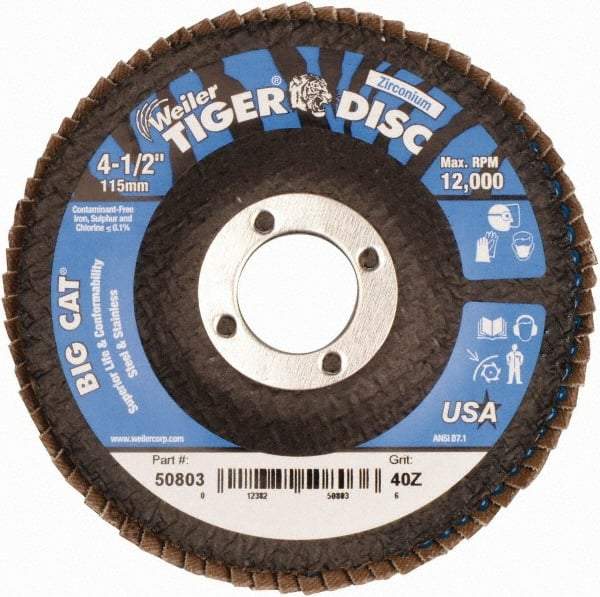 Weiler - Flap Disc - Phenolic Backing, Arbor Attaching System - Caliber Tooling