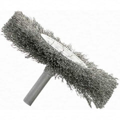 Brush Research Mfg. - 1-3/8" OD, Crimped Stainless Steel Wheel Brush - 3/16" Face Width, 3/16" Trim Length, 25,000 RPM - Caliber Tooling