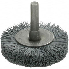 Brush Research Mfg. - 1-1/4" OD, Crimped Abrasive Nylon Wheel Brush - 7/16" Face Width, 1/8" Trim Length, 25,000 RPM - Caliber Tooling