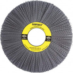 Brush Research Mfg. - 8" OD, 2" Arbor Hole, Crimped Abrasive Nylon Wheel Brush - 1/2" Face Width, 2-1/2" Trim Length, 3,600 RPM - Caliber Tooling