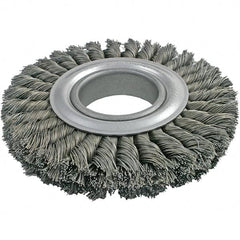 Brush Research Mfg. - 8" OD, 2" Arbor Hole, Crimped Carbon Wheel Brush - 1-1/8" Face Width, 1-3/4" Trim Length, 6,000 RPM - Caliber Tooling