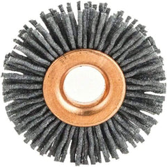 Brush Research Mfg. - 2" OD, 1/2" Arbor Hole, Crimped Abrasive Nylon Wheel Brush - 1/2" Face Width, 1/2" Trim Length, 20,000 RPM - Caliber Tooling