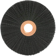 Brush Research Mfg. - 1" OD, 1/4" Arbor Hole, Crimped 6-12 Nylon Wheel Brush - 1/4" Face Width, 0.2" Trim Length, 20,000 RPM - Caliber Tooling