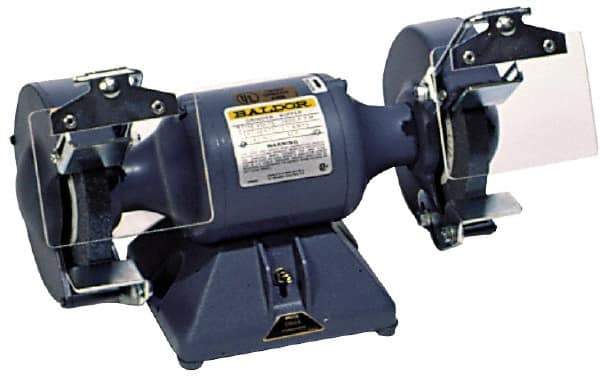 Baldor - 7" Wheel Diam x 1" Wheel Width, 1/2 hp Grinder - 5/8" Arbor Hole Diam, 1 Phase, 1,800 Max RPM, 115/230 Volts - Caliber Tooling