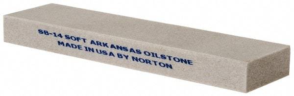 Norton - 4" Long x 1" Wide x 3/8" Thick, Novaculite Sharpening Stone - Rectangle, Extra Fine Grade - Caliber Tooling