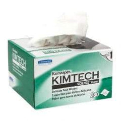 Kimtech - Dry Clean Room/Lab/Critical Task Wipes - Pop-Up, 8-3/8" x 4-3/8" Sheet Size, White - Caliber Tooling