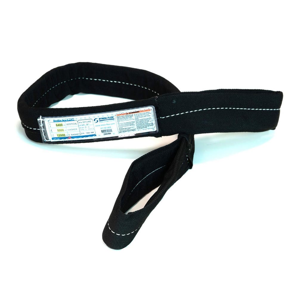 Slings & Tiedowns (Load-Rated); Sling Type: Eye & Eye; Length (Feet): 8; Vertical Capacity (Lb.): 8900; Choker Capacity (Lb.): 7200; Width (Inch): 3; Basket Capacity (Lb.): 17800; Eye Type: Twisted Eye; Sling Material: Nylon; Sling Width: 3 in; Eye Length