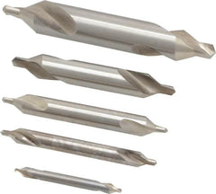 Keo - 5 Piece, #1 to 5, Plain Edge, High Speed Steel Combo Drill & Countersink Set - 60° Incl Angle - Caliber Tooling