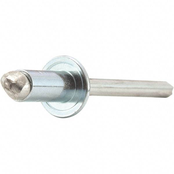 STANLEY Engineered Fastening - Size 5 Dome Head Stainless Steel Open End Blind Rivet - Stainless Steel Mandrel, 0.188" to 1/4" Grip, 5/32" Head Diam, 0.16" to 0.164" Hole Diam, 0.097" Body Diam - Caliber Tooling