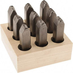 C.H. Hanson - 9 Piece, 5/8" Character Steel Stamp Set - Figures, Heavy Duty - Caliber Tooling