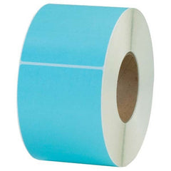 Value Collection - Pack of 4 Rolls, 1,000 Labels per Roll, 4" x 6" Light Blue Topcoated Facestock Thermal Labels - Caliber Tooling