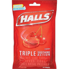 HALLS - Cherry Flavor Cough Drop Lozenges - Sore Throat Relief - Caliber Tooling