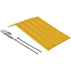 Vestil - Yellow Polypropylene Self-Dumping Hopper Poly Lid - Use with Dumpers - Caliber Tooling