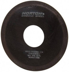 Norton - 4" Diam x 1-1/4" Hole x 1/16" Thick, 220 Grit Surface Grinding Wheel - Diamond, Type 1A1, Very Fine Grade, Resinoid Bond - Caliber Tooling