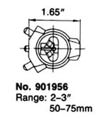 Mitutoyo - 2 to 3" Bore Gage Measuring Head - Replacement Head for 545-136S, Bore Gages 06253595, 06253538, 06253470 - Caliber Tooling