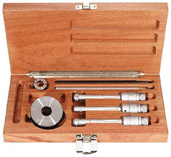 TESA Brown & Sharpe - 0.8 to 1.6", TiN Coated, Hole Mechanical Inside Micrometer Set - 0.0001 & 0.0002" Graduation, 6" Extension Rod Length, (1) Setting Ring Included - Caliber Tooling