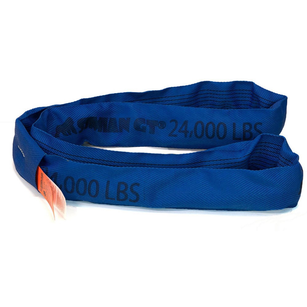 Slings & Tiedowns (Load-Rated); Sling Type: Round; Length (Feet): 10; Vertical Capacity (Lb.): 24000; Choker Capacity (Lb.): 19200; Width (Inch): 3-1/2; Basket Capacity (Lb.): 48000; Eye Type: No Eye; Sling Material: Polyester; Sling Width: 3.5 in; Sling