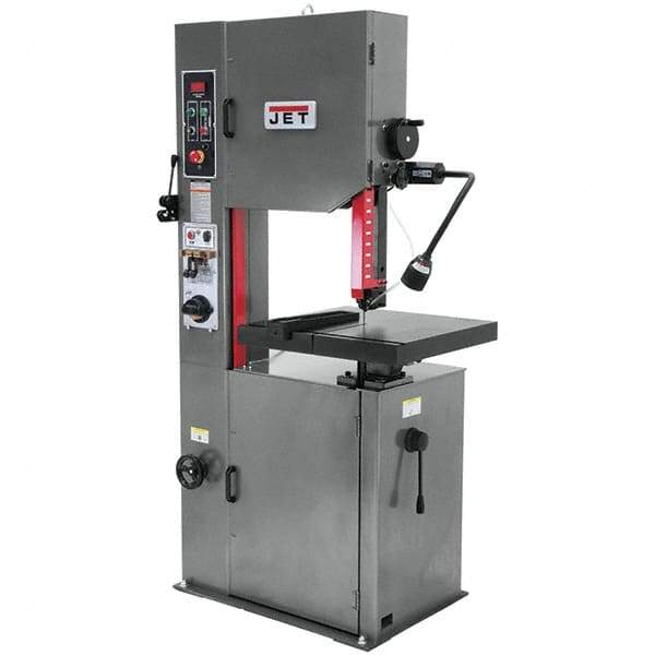 Jet - 15-1/2 Inch Throat Capacity, Variable Speed Pulley Vertical Bandsaw - 82 to 330 (Low), 985 to 3950 (High) SFPM, 2 HP, Three Phase - Caliber Tooling