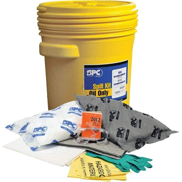 Brady SPC Sorbents - 17 Gal Capacity Oil Only & Universal Spill Kit - 20 Gal Polyethylene Drum - Caliber Tooling