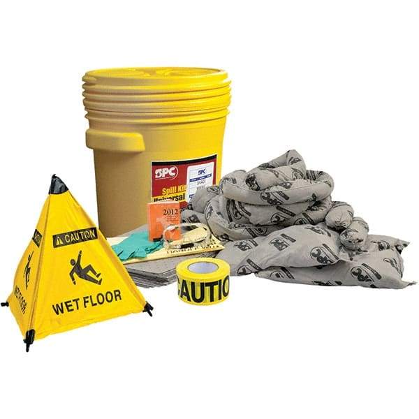 Brady SPC Sorbents - 17 Gal Capacity Universal Spill Kit - 20 Gal Polyethylene Drum - Caliber Tooling