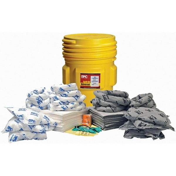 Brady SPC Sorbents - 65 Gal Capacity Oil Only & Universal Spill Kit - 65 Gal Polyethylene Drum - Caliber Tooling